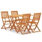 vidaXL Set de comedor de jardín plegable 5 pzas madera eucalipto vidaXL Set de comedor de jardín plegable 5 pzas madera eucalipto