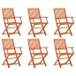 vidaXL Sillas de jardín plegables 6 pzas madera maciza de eucalipto vidaXL Sillas de jardín plegables 6 pzas madera maciza de eucalipto