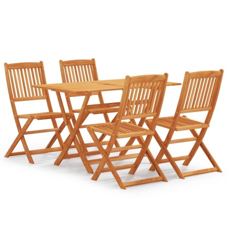 vidaXL Set de comedor de jardín plegable 5 pzas madera eucalipto