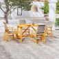 vidaXL Juego de comedor de jardín 5 piezas madera maciza de acacia vidaXL Juego de comedor de jardín 5 piezas madera maciza de acacia