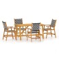 vidaXL Juego de comedor de jardín 5 piezas madera maciza de acacia vidaXL Juego de comedor de jardín 5 piezas madera maciza de acacia