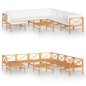 vidaXL Set de muebles de jardín 9 pzas madera de teca y cojines crema vidaXL Set de muebles de jardín 9 pzas madera de teca y cojines crema