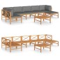 vidaXL Set de muebles de jardín 8 pzas madera de teca y cojines gris vidaXL Set de muebles de jardín 8 pzas madera de teca y cojines gris