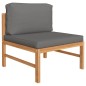 vidaXL Set de muebles de jardín 8 pzas madera de teca y cojines gris vidaXL Set de muebles de jardín 8 pzas madera de teca y cojines gris