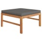 vidaXL Set de muebles de jardín 8 pzas madera de teca y cojines gris vidaXL Set de muebles de jardín 8 pzas madera de teca y cojines gris