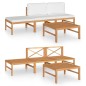 vidaXL Set de muebles de jardín 4 pzas madera de teca y cojines crema vidaXL Set de muebles de jardín 4 pzas madera de teca y cojines crema
