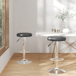 vidaXL Taburetes de cocina 2 unidades cuero sintético negro
