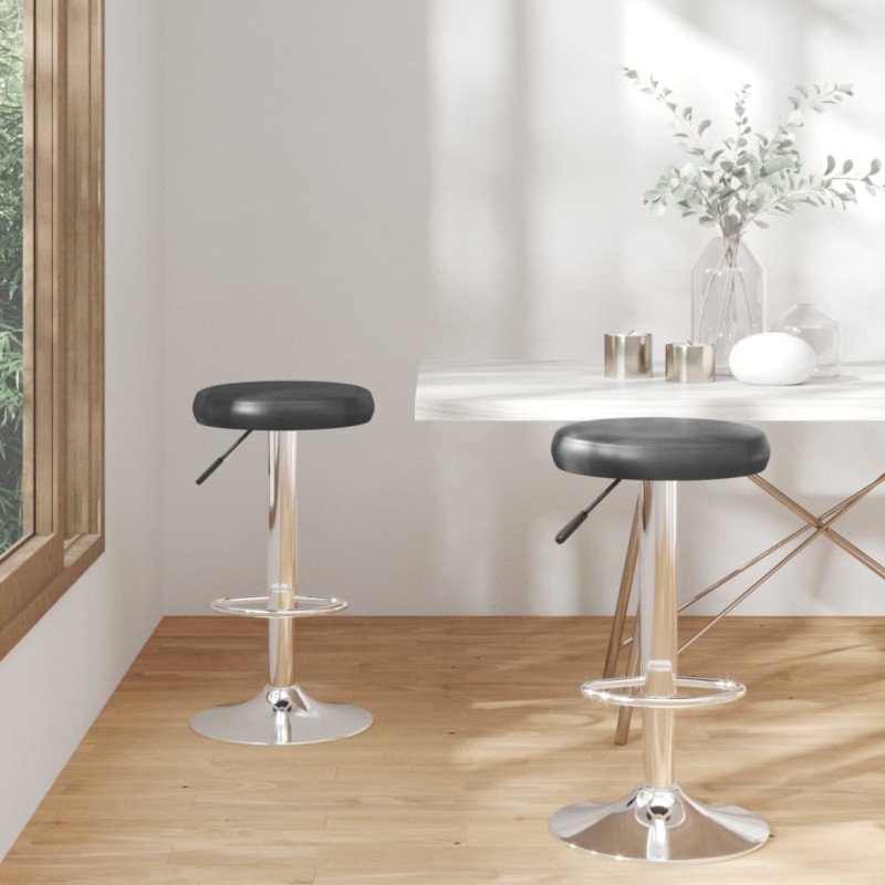 vidaXL Taburetes de cocina 2 unidades cuero sintético negro vidaXL Taburetes de cocina 2 unidades cuero sintético negro