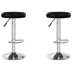 vidaXL Taburetes de cocina 2 unidades cuero sintético negro