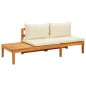 vidaXL Set muebles de jardín 4 pzas cojines crema madera de acacia 