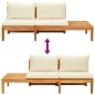 vidaXL Set muebles de jardín 4 pzas cojines crema madera de acacia 