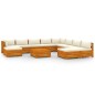 vidaXL Muebles de jardín 11 piezas con cojines madera maciza de acacia vidaXL Muebles de jardín 11 piezas con cojines madera maciza de acacia