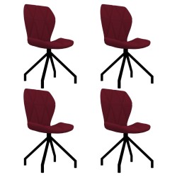 vidaXL Sillas de comedor 4 unidades cuero sintético rojo