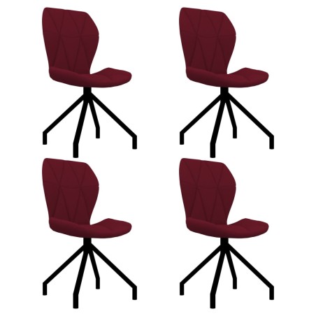 vidaXL Sillas de comedor 4 unidades cuero sintético rojo