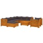 vidaXL Juego muebles de jardín y cojines 10 pzas madera maciza acacia vidaXL Juego muebles de jardín y cojines 10 pzas madera maciza acacia