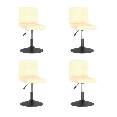 vidaXL Sillas de comedor giratorias 4 unidades terciopelo crema