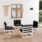 vidaXL Juego de muebles de jardín 4 pzas madera pino maciza y cojines