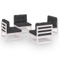 vidaXL Juego de muebles de jardín 4 pzas madera pino maciza y cojines