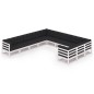 vidaXL Set de muebles de jardín 11 pzas con cojines madera pino blanco vidaXL Set de muebles de jardín 11 pzas con cojines madera pino blanco