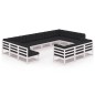 vidaXL Set de muebles de jardín 13 pzas con cojines madera pino blanco vidaXL Set de muebles de jardín 13 pzas con cojines madera pino blanco