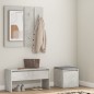 vidaXL Juego de muebles recibidor madera contrachapada gris hormigón vidaXL Juego de muebles recibidor madera contrachapada gris hormigón
