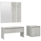 vidaXL Juego de muebles recibidor madera contrachapada gris hormigón vidaXL Juego de muebles recibidor madera contrachapada gris hormigón