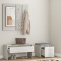vidaXL Juego de muebles recibidor madera contrachapada gris hormigón vidaXL Juego de muebles recibidor madera contrachapada gris hormigón