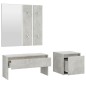 vidaXL Juego de muebles recibidor madera contrachapada gris hormigón vidaXL Juego de muebles recibidor madera contrachapada gris hormigón