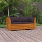 vidaXL Sofá de jardín de 2 plazas con cojines madera maciza de acacia vidaXL Sofá de jardín de 2 plazas con cojines madera maciza de acacia