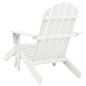vidaXL Silla de jardín con otomana madera blanca