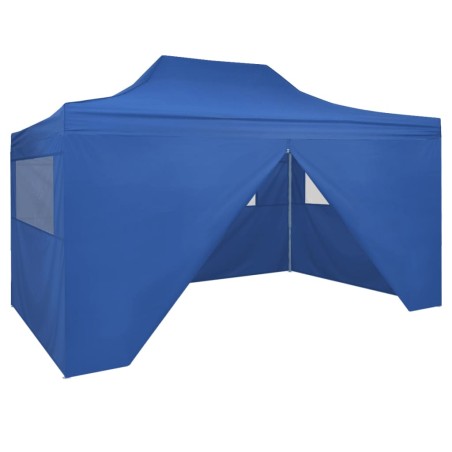 vidaXL Carpa pleglable Pop-up con 4 paredes 3x4,5 m azul