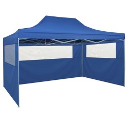 vidaXL Carpa pleglable Pop-up con 4 paredes 3x4,5 m azul