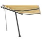 vidaXL Toldo de pie retráctil manual amarillo y blanco 350x250 cm vidaXL Toldo de pie retráctil manual amarillo y blanco 350x250 cm