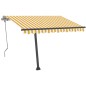 vidaXL Toldo de pie retráctil manual amarillo y blanco 350x250 cm vidaXL Toldo de pie retráctil manual amarillo y blanco 350x250 cm