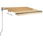 vidaXL Toldo de pie retráctil manual amarillo y blanco 350x250 cm vidaXL Toldo de pie retráctil manual amarillo y blanco 350x250 cm