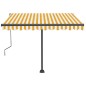 vidaXL Toldo de pie retráctil manual amarillo y blanco 350x250 cm vidaXL Toldo de pie retráctil manual amarillo y blanco 350x250 cm