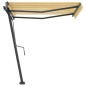 vidaXL Toldo de pie retráctil manual amarillo y blanco 350x250 cm vidaXL Toldo de pie retráctil manual amarillo y blanco 350x250 cm