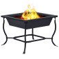 vidaXL Brasero de acero negro 42x42x45 cm vidaXL Brasero de acero negro 42x42x45 cm