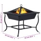 vidaXL Brasero de acero negro 42x42x45 cm vidaXL Brasero de acero negro 42x42x45 cm