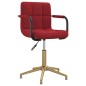 vidaXL Silla de comedor giratoria de terciopelo vino tinto