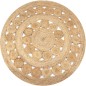 vidaXL Alfombra redonda 120 cm yute trenzado con diseño vidaXL Alfombra redonda 120 cm yute trenzado con diseño
