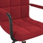 vidaXL Silla de comedor giratoria de terciopelo vino tinto