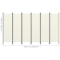 vidaXL Biombo divisor de 6 paneles blanco crema 300x180 cm vidaXL Biombo divisor de 6 paneles blanco crema 300x180 cm