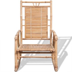 vidaXL Silla mecedora de bambú