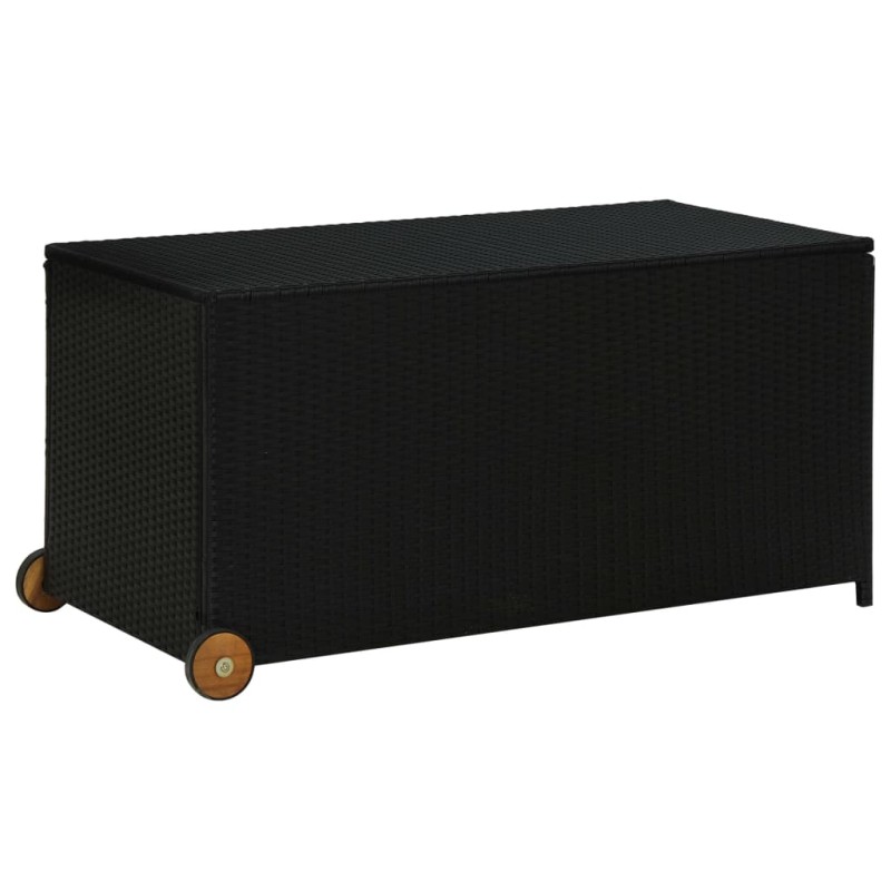vidaXL Caja de almacenaje de jardín ratán sintético negro 120x65x61 cm vidaXL Caja de almacenaje de jardín ratán sintético negro 120x65x61 cm