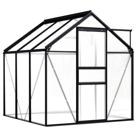 vidaXL Invernadero de aluminio gris antracita 3,61 m²