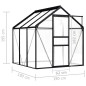 vidaXL Invernadero de aluminio gris antracita 3,61 m²
