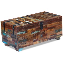 vidaXL Mesa de centro cofre de madera maciza reciclada 80x40x35 cm