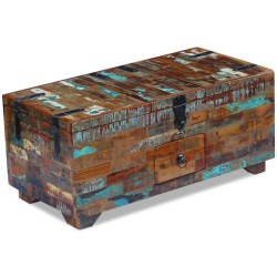 vidaXL Mesa de centro cofre de madera maciza reciclada 80x40x35 cm