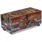 vidaXL Mesa de centro cofre de madera maciza reciclada 80x40x35 cm